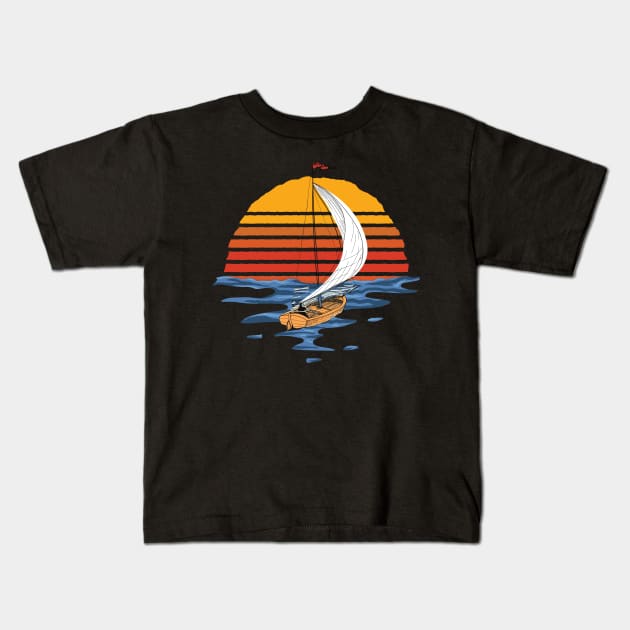 Vintage Sailing Boat Gift Kids T-Shirt by USProudness